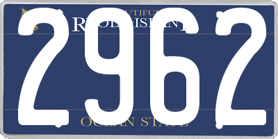 RI license plate 2962