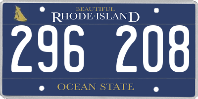 RI license plate 296208