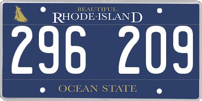RI license plate 296209