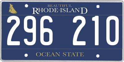 RI license plate 296210