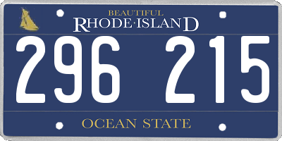 RI license plate 296215