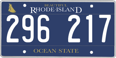 RI license plate 296217