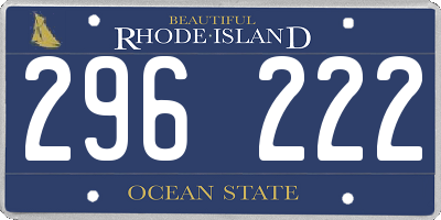 RI license plate 296222