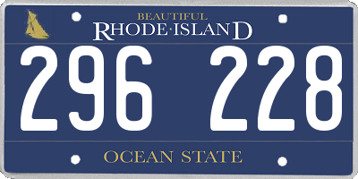 RI license plate 296228