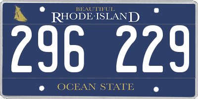 RI license plate 296229