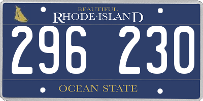 RI license plate 296230