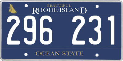 RI license plate 296231