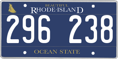 RI license plate 296238