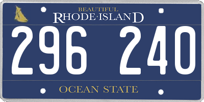 RI license plate 296240