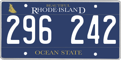 RI license plate 296242