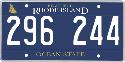 RI license plate 296244