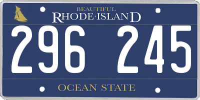 RI license plate 296245