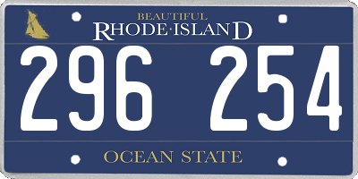RI license plate 296254