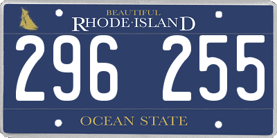 RI license plate 296255