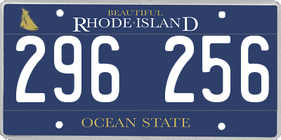 RI license plate 296256