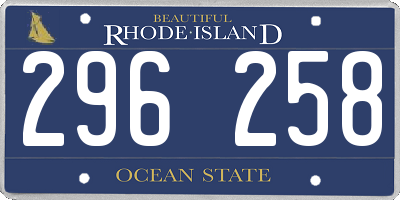 RI license plate 296258