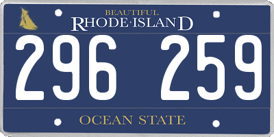 RI license plate 296259
