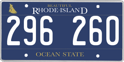 RI license plate 296260
