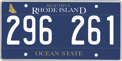 RI license plate 296261