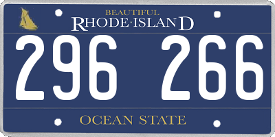RI license plate 296266
