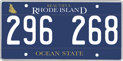 RI license plate 296268