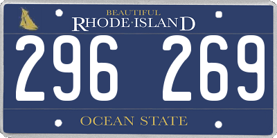 RI license plate 296269
