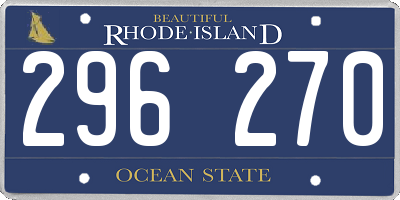 RI license plate 296270