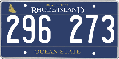 RI license plate 296273