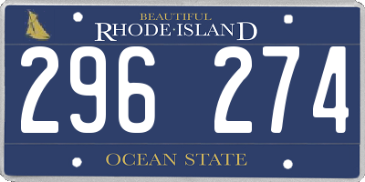 RI license plate 296274