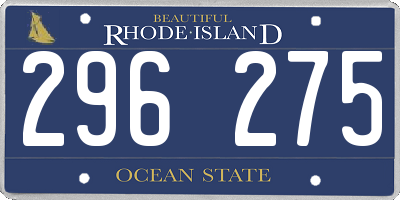 RI license plate 296275