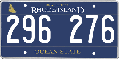 RI license plate 296276