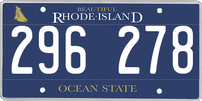 RI license plate 296278