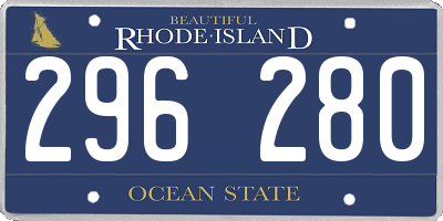 RI license plate 296280