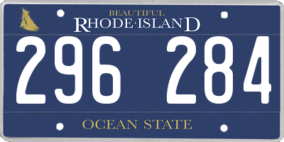RI license plate 296284