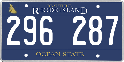 RI license plate 296287