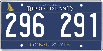RI license plate 296291