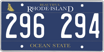 RI license plate 296294