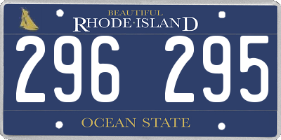RI license plate 296295