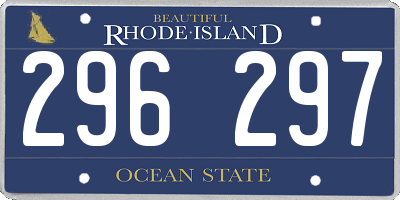 RI license plate 296297