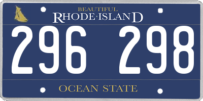 RI license plate 296298