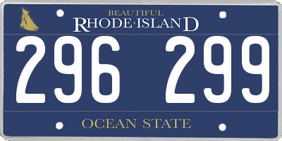 RI license plate 296299
