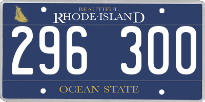 RI license plate 296300
