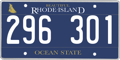 RI license plate 296301