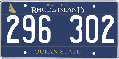 RI license plate 296302