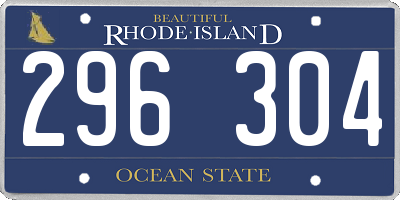 RI license plate 296304