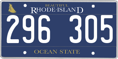 RI license plate 296305