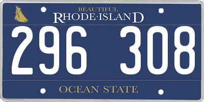 RI license plate 296308
