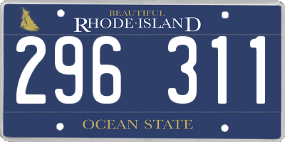 RI license plate 296311