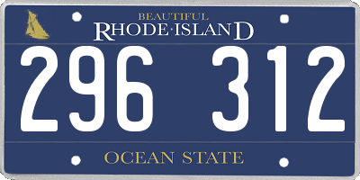 RI license plate 296312