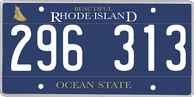 RI license plate 296313